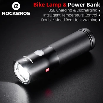 ROCKBROS Bicyklov Svetla Led Vodotesný USB Nabíjateľné Svetlo na Bicykel Strane Upozornenie 700 Lúmenov Baterka Power Bank 2000mAh 5 Režimov