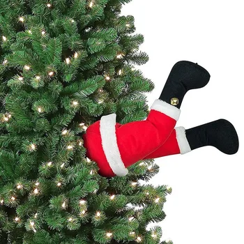 Santa Claus Nohy Vianočné Dekorácie Vianoce, Santa Claus Elf Nohu Visí Ozdoby na Domácej Strane DIY Nový Rok Dekor Plyšové Dvere Deco