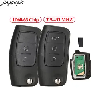 Jingyuqin Diaľkové Kľúča Vozidla Alarm 4D60/63 Čip 315/433 MHZ Pre Ford EcoSport Roky 2013-2017 Fiesta Zamerať 2 3 C-Max, Mondeo Ka 2/3 Tlačidlo