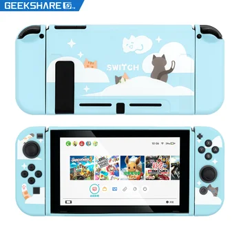 GeekShare Úradný Nintendo Prepínač Mäkké Prípade TPU Hmloviny Mačacie Cartoon JoyCon Kryt Späť Grip Shell Pre Nintendo Prepínač Príslušenstvo