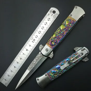 Taliansko farba titánová Vonkajšie Nástroj Nožov Multi Funkcia Multifunkčný Nôž na Prežitie Nožom Vrecko na Skladací Nôž 440c farebné