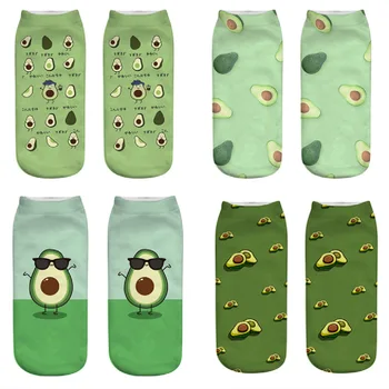 Zábavné 3D Vytlačené Avokádo Jahody, broskyne Ovocie Vzor Tvorivé Nízke Trubice Ponožky Vianočný Darček Dropship Kawaii Ponožky Ženy