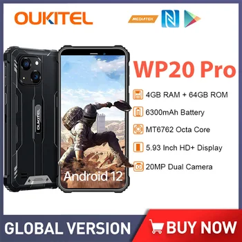 Oukitel Wp20 Pro Smartphony 6300 Mah Telefón Android 4 gb Ram, 64 gb Rom Shockproof Vonkajšie Odomknutý Mobilný Telefón