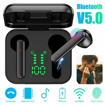 Bluetooth 5.0 WirelessHeadphones O5 Digitálny displej, Slúchadlá Mini In-Ear Pody Pre IOS Android Slúchadlá Slúchadlá Športové