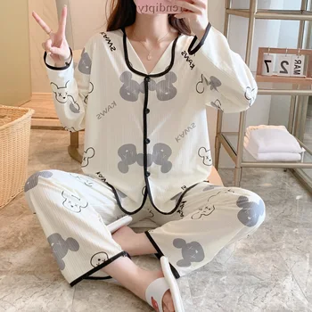 2022 Letné dámske Pyžamo Nastaviť Možno Nosiť Mimo Jeseň 2-Dielna Krátky Top + Nohavice Roztomilý Hello Kitty oblečenie pre voľný čas