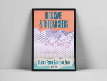 Nick Cave The Bad Seeds Koncert Plagát Vintage Farebné Plátno Na Maľovanie Nordic Abstraktné Wall Art Obraz Obývacia Izba Domova Darček