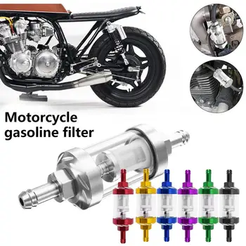 8mm Sklo Umývateľný Benzín Filter Motocykel plynné Palivo Benzín Olej Filter Pre Auto Štvorkoliek Off-road Motocykle a Príslušenstvo