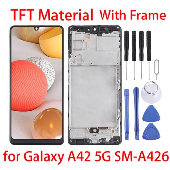 TFT Materiál Pre Galaxy A42 LCD Displej a Digitalizátorom. Plný Montáž S Rámom pre Samsung Galaxy A42 5G SM-A426