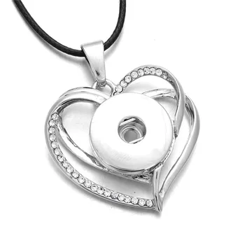 Nový Modul Šperky 18 mm Romantil Láska Srdce s Krištáľovo Modul Tlačidlo Náhrdelník Pre Ženy Prívesok Náhrdelníky ZG230