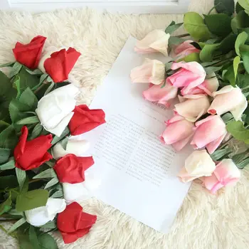 Skutočný Dotyk Ruže Pobočky Kmeňových Rose Latex Strane Pocit Cítil Simulácia Dekoračné Umelé Silikónové Ruže, Kvety Domov, Svadobná Výzdoba