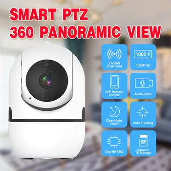 5G/2.4 G Zabezpečenia Ochrany WiFi Survalance Kamera 1080P Nočné Videnie Smart Home Surveillance Camera Auto Tracking Baby Monitor