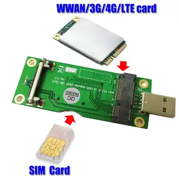Mini PCI-E na USB Adaptér So SIM 8Pin Card Plug And Play pre WWAN/LTE Modul pre Bitcoin Litecoin BTC Ťažba