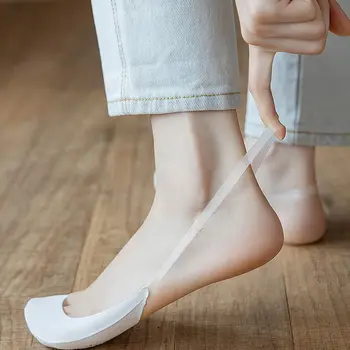 1Pair Nové Letné Neviditeľné Šatka Ponožky Ženy Ice Hodváb Pol Nohy No-Show Low Cut Loď Ponožky