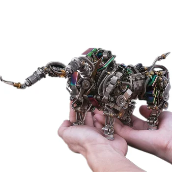 1087pcs 3D Kovov Puzzle pre Deti, Dospelých DIY Montáž Mechanického Býka Animal Model Nehrdzavejúcej Ocele Stavebných Kit Vzdelávacie Hračka