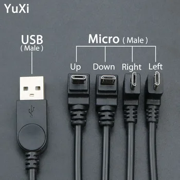 YuXi Up & Down & Vľavo a v Pravom Uhle 90 Stupňov, USB, Micro USB Samec na USB 2.0 muž Údaje Nabíjanie konektor Kábel pre Tablet
