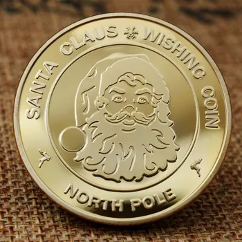 Santa Claus, Ktorí Chcú Mince Zberateľské Zlaté Á Suvenír Mince Severný Pól Kolekcie Darček Veselé Vianoce Pamätné Mince