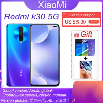 Globálne ROM Xiao Redmi K30 5G smartphone 4500 mAh Snapdragon 730G 6.67 palcov 64MP+20MPRandom farby s darček