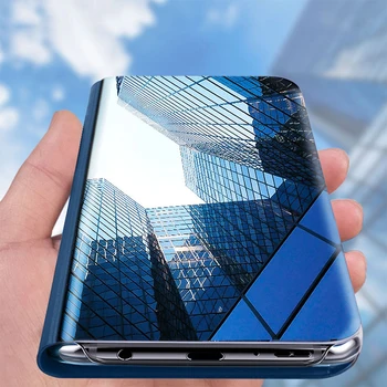 A415 Smart Mirror obal pre Samsung Galaxy A41 (6.1 v) Krytie Magnetické Flip Kožené Coque Etui GalaxyA41 SM-A415F 41A SC-41A SCV48