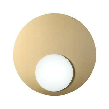 Moderný Minimalistický Nástenné Svietidlo-Biele Sklo Odtieň Golden Kolo Nehrdzavejúcej Ocele, Pokovované LED Steny Sconce Pre Foyer, Spálne, Chodby Deco