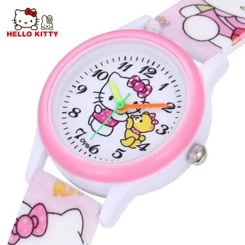 2022 Anime Hello Kitty Pink Jednoduché Detí Hodinky Roztomilý Špeciálne Deti Hodiny Cartoon Silikónový Enfant Ceasuir Dieťa Darček hračka