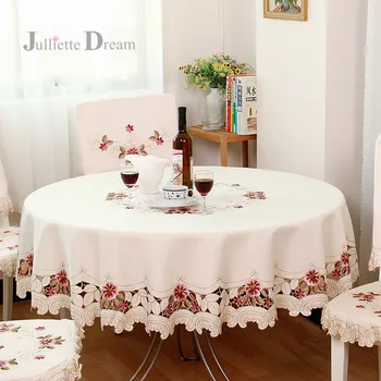 Top Európskej Záhrada vyšívaný Obrus Okrúhly jedálenský stôl handričkou čaj kabinetu kryt elegantný stolný riad cofee tabuľka dekor