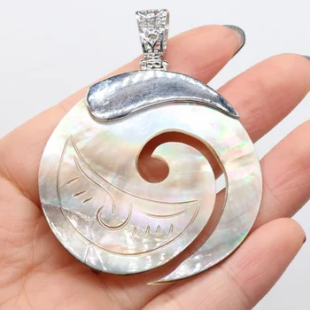 Prírodná perleť Shell Prívesok Vírivá Vyrezávané Vzor Seashell Prívesok Charms pre Ženy DIY Náhrdelníky Náušnice Šperky Robiť