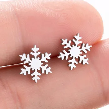 2023 Módne Jednoduché Jeseň a v Zime Snowflake Náušnice Wild Nové Nerezové Vianočný Darček Šperky Veľkoobchod