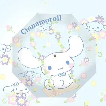 Kawaii Sanrio Cinnamoroll Automatický Dáždnik Anime Karikatúra Roztomilý Skladacie Prenosné Slnečník Dážď Príslušenstvo
