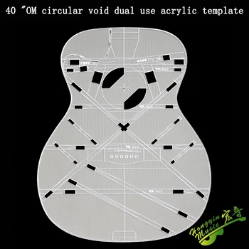 OM Typ 40Inch Akustická Gitara Akrylové Transparentné Akrylátové Šablóny Zvukový Lúč Otvor Kód Umiestnenia Gitaru, Takže Formy