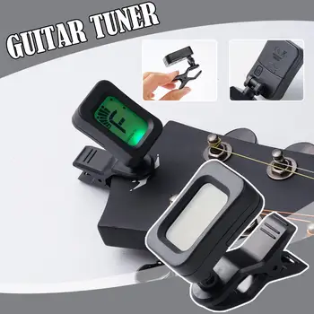 Univerzálny Digitálny Clip-on Electric Guitar Tuner Sklopné Rotačné Klip Vysoká Citlivosť Drumbľa Gitarové Časti Príslušenstvo Nástroj