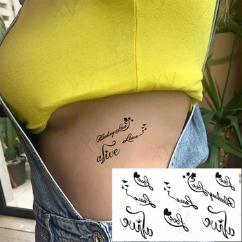 Nepremokavé Dočasné Tetovanie Nálepky Sexy Pás Anglické Písmená Láska Lastovička Iny Tatto Flash Tetovanie Falošné Umelecké Tetovanie Ženy, Dievčatá
