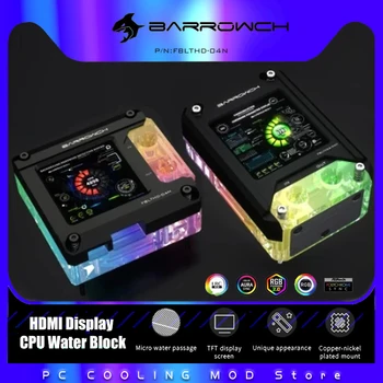 Barrowch Vodné Chladenie HDMI Displej CPU Blok Pre INTEL/AMD PC CPU Hardvéru Stave Zisťovania,1440*1440px,5V 3PIN,FBLTHD-04N