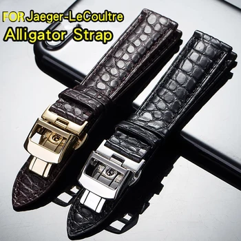 Skutočné Krokodílej Kože Popruh pre Jaeger Le Pätka Reverso Série Luxusné Alligator Watchband pre Mužov a Ženy 19 mm 20 mm 21 mm