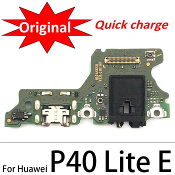 100% Originálne USB Nabíjací Port Rada Flex Kábel Konektor Diely Pre Huawei P20 P30 P40 Lite E Mikrofón Modul