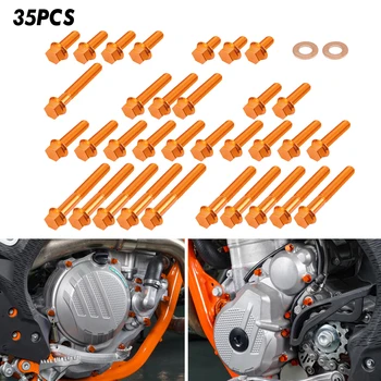 35PCS Kapotáže Motor, Spojka Skrutky Skrutky držiak pre KTM EXCF 250 350 V 250F 350F 2017-2022 2021 2020 2019 Moc veka Ventilu Orechy