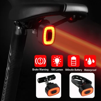 NEWBOLER Smart Bicykel Zadné Svetlo Auto Štart Stop Brzdy Rainproof USB Nabíjateľné LED zadné svetlo na Bicykli MTB Bicykel zadné Svetlo