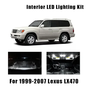 15pcs Biela, Canbus LED Žiarovky Interiér batožinového priestoru Mapu Dome Light Kit Pre 1999-2005 2006 2007 Lexus LX470 špz Zdvorilosť Lampa