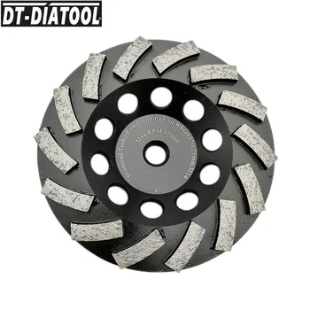 DT-DIATOOL 1pc M14 Závit Dia125mm/5inch Diamond Segmentované Turbo Riadok Pohár Brúsne Koliesko Pre Konkrétne Tvrdý Kameň, Mramor, Žula
