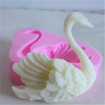 Roztomilý Swan Forme Silikónové Fondant Mydlo 3D Tortu Formy Cupcake Želé Cukríky, Čokoládové Dekorácie Pečenie Nástroj