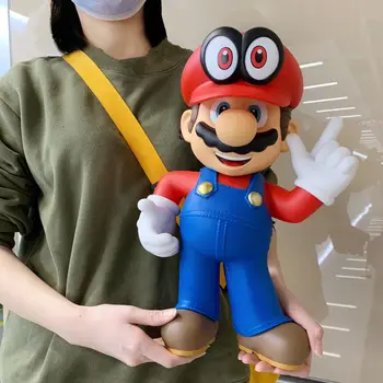 39 CM Nových Anime Super Mario Veľké Veľkosti Luigi Yoshi Bowser Údaje PVC Mario Bros Klobúk Môžete Zobrať z Toy model Pre deti