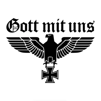 Gott mit uns eagle auto nálepky Vinylové Nálepky Motocyklové Príslušenstvo, Samolepky,20*14.7 cm