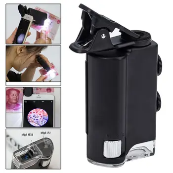 60X-100X UV LED Mobil Digitálny Mikroskop Fotoaparát, LED Svetlo, Telefón, Clip Šperky Čítanie lupu pre menové pečiatka