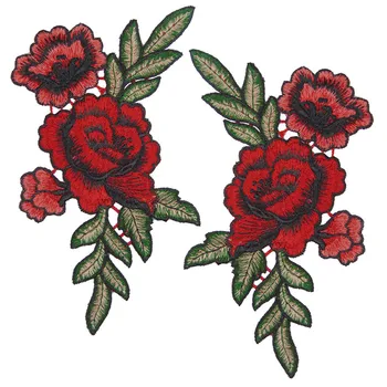 1 Pár Výšivky, Kvetinové Šiť Na Patch Nášivka DIY Remesiel Stiker pre Džínsy Klobúk Taška Oblečenie Príslušenstvo Odznaky