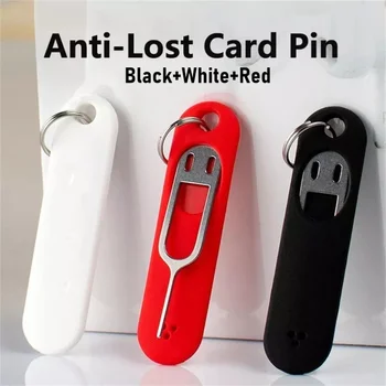 3KS Anti-Strata Pin Karty Sim Ihly s úložným Prípade Kľúčový Nástroj Mobilný Telefón Vysunúť Pin SIM Kartu Vyhadzovanie Pin Keyring