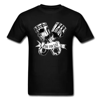 Mladí T-Shirt Lebky Piestové Tričko Lebky Vytlačené Na Mužov Tričko Módne Rider Topy Retro Tees Punk Lumbálna Nadrozmerné Oblečenie