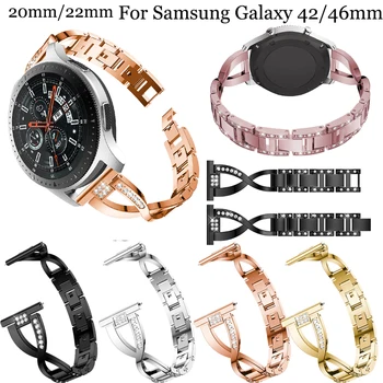 Ženy z nerezovej ocele náramok Pre Samsung Galaxy 42mm 46 mm Active2 40 mm 44 mm Smart Hodinky Band 20 mm 22 mm Remienok na Zápästie Výstroj S3 S2