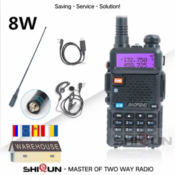 Baofeng Rádia 8W UV 5R Walkie Talkie 10 Km VHF UHF UV5r CB Ham Rádio Taktické Tri-Power Kapela Vysoká Stredná Nízka Uv-5r UV-9R UV-82