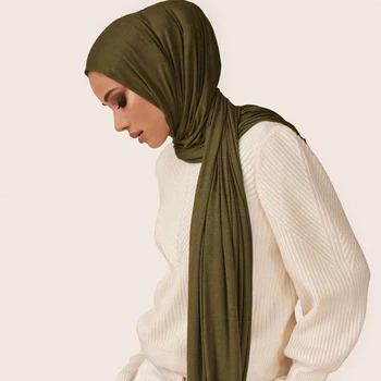 2020 Moslimských Hidžáb Dres, Šál Mäkké Pevné Šatkou Šatku foulard femme musulman Islam Oblečenie Arabských Zábal Hlavy Šatky hoofddoek