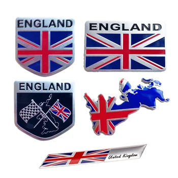UK Vlajkou Spojeného Kráľovstva Vlajka Tenký Hliníkový Štítok Znak Chrome Auto Styling Nálepky Anglicko veľká Británia Národnej Vlajky Auto Samolepky