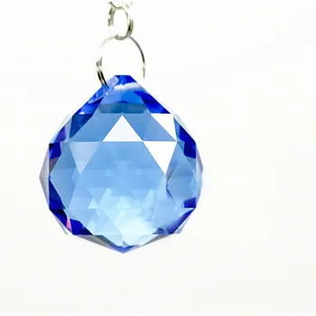 Top Kvalita 10PCS/veľa svetlo Modrej Farbe 30 mm crystal tvárou gule (Zadarmo krúžky)sklenený luster prívesky/ Crystal lampa Súčasti